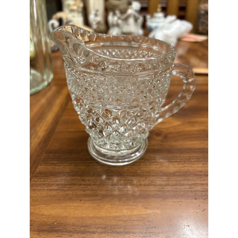 Wexford Clear Anchor Hocking Coffee‎ Creamer Raised Diamond